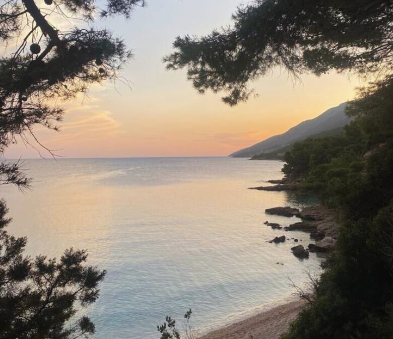 sunset on island brac croatia