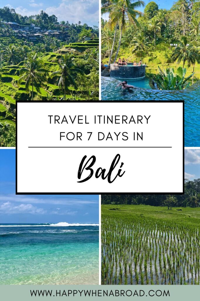 travel itinerary for 7 days in bali