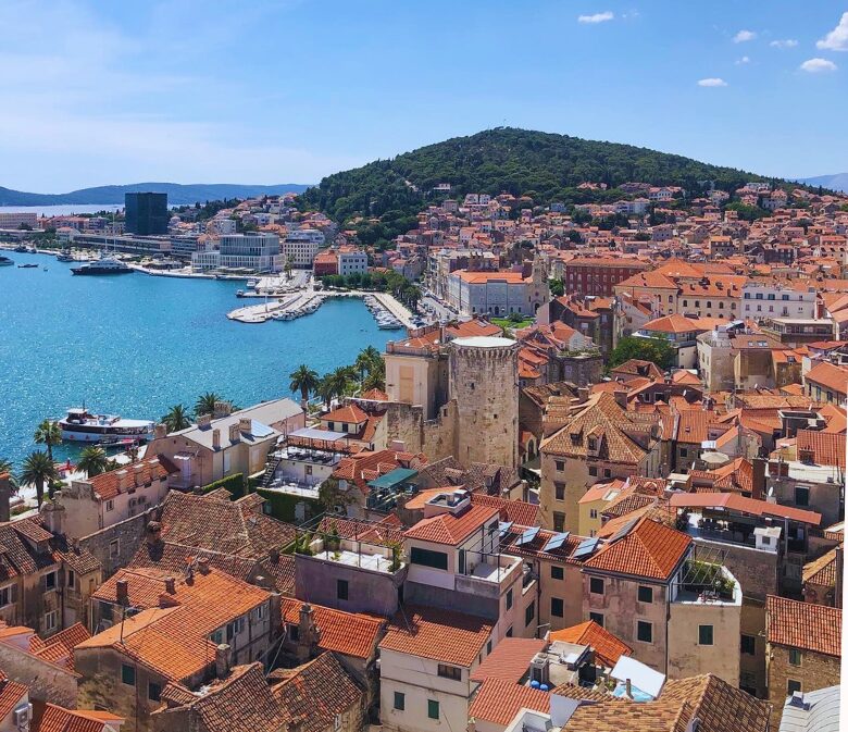 view from bell tower in split