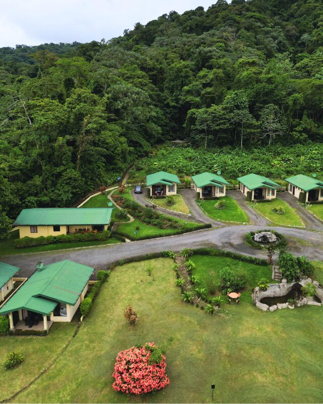 birds eye view over the arenal roca suites apartments