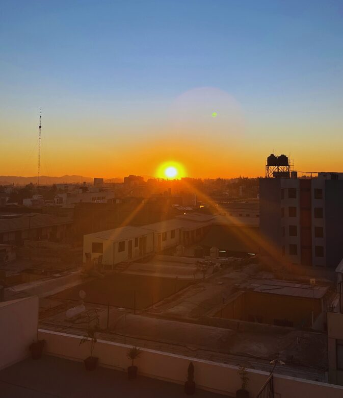 sunset over Arequipa peru