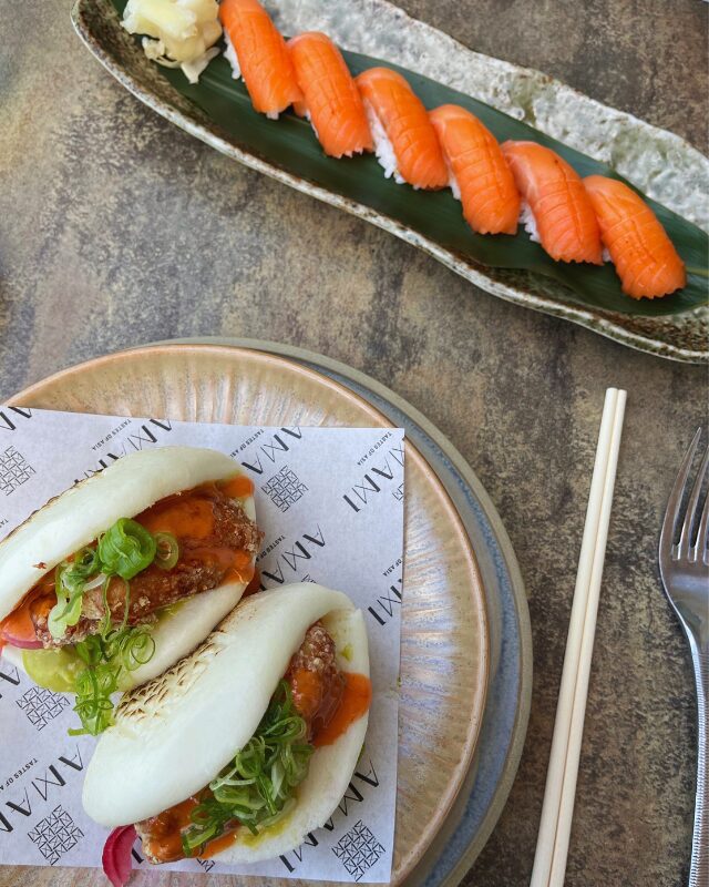 Bao Ban and Sushi with sea view at Amami Restaurant, Mellieha