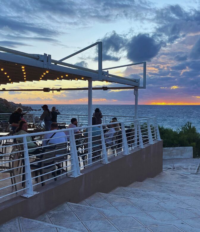 Dinner overlooking Golden Bay at Apple’s Eye Restaurant.