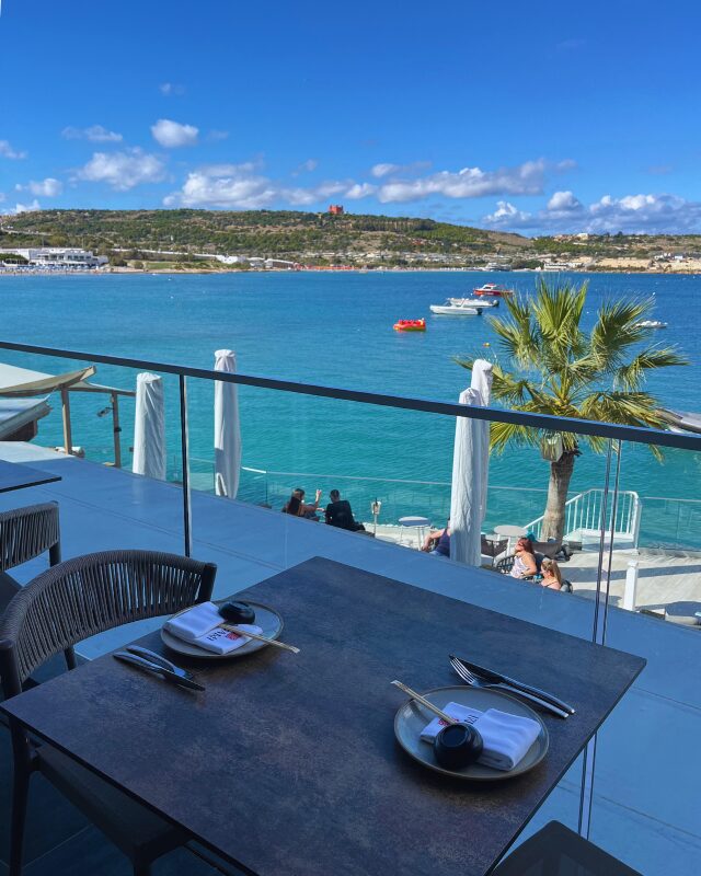 lunch at amami restaurant in mellieha bay