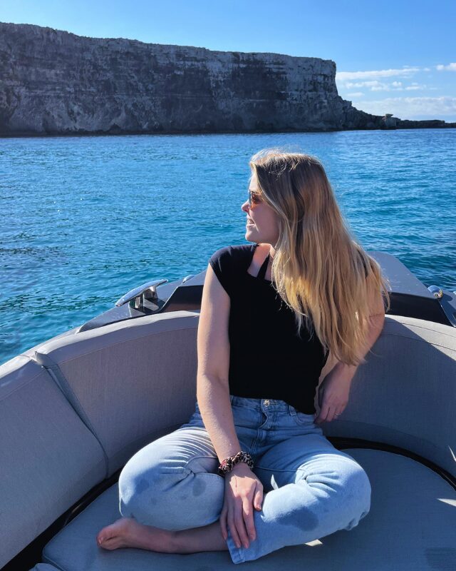 enjoying a private boat tour during my one week in malta