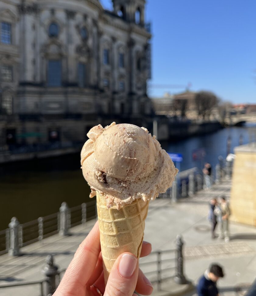 ice cream at the spree in berlin
