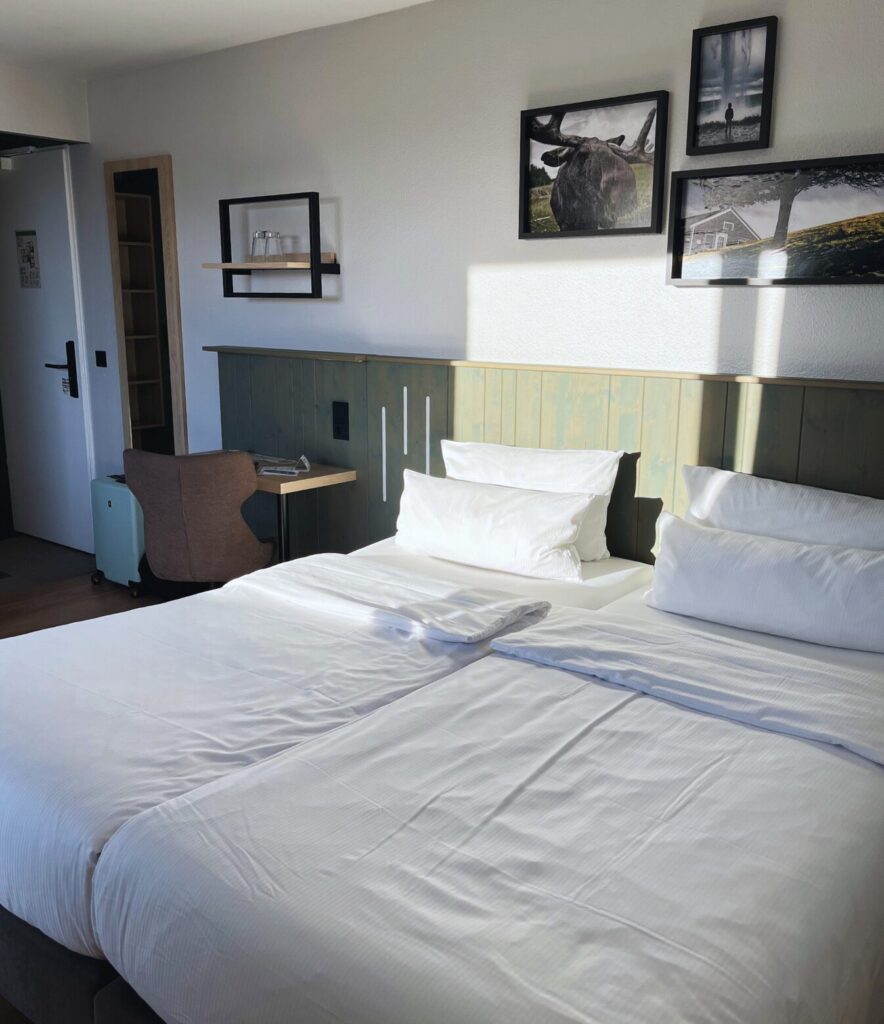 the fjord hotel has a comfortable bed